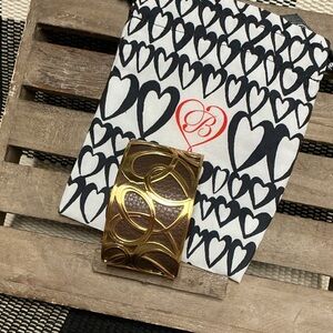 Brighton great shape Christo Vienna wide gold swirly brown bracelet cuff set